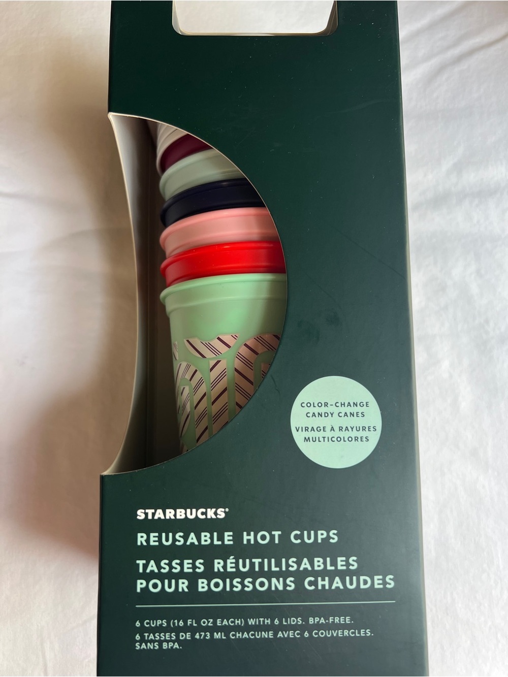 Starbucks Hot Cups Reusable Color Changing 16oz Grande Christmas Candy Cane 2020 - Picture 5 of 5